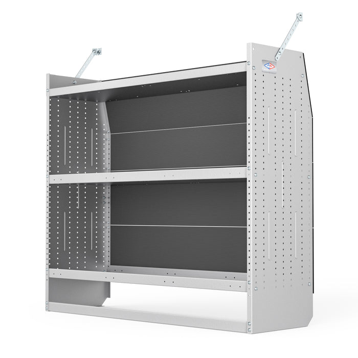 AA Products Model SH-4605-T3 Steel Low/ Mid/ High Roof Van Shelving Storage System Fits Transit, GM, NV, Promaster, Sprinter and Metris, Contoured Shelving Unit, 52" W x 46" H x 16" D(SH-4605-T3)