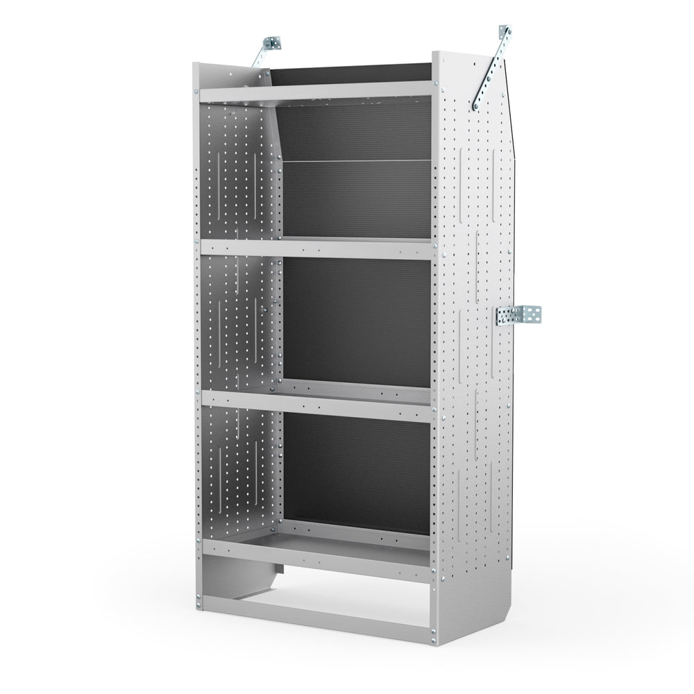 AA Products Model SH-6203 Steel Mid/High Roof Van Shelving Storage System Fits Transit, ProMaster and Sprinter, 4 Tiers Van Shelving Units, 32''W x 62''H x 16''D (SH-6203)