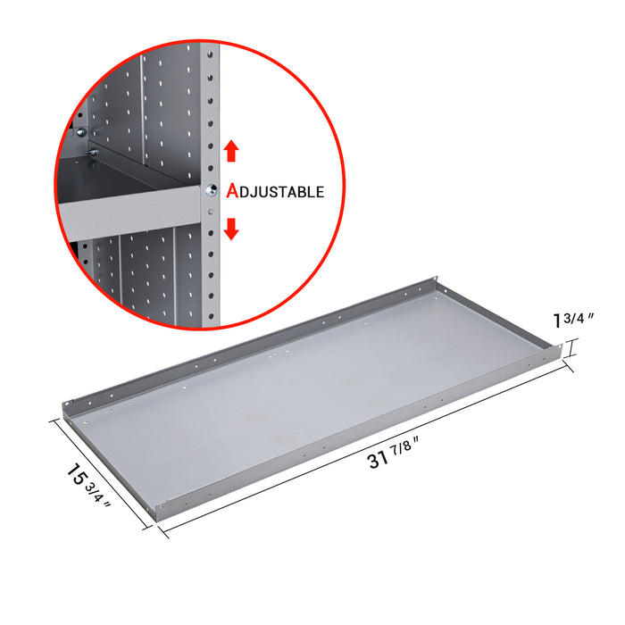 AA Products Model P-SH-6203-Tray for SH-6203(32" W * 62" H) Shelf Unit Shelf Accessories Grey (P-SH-6203-Tray)