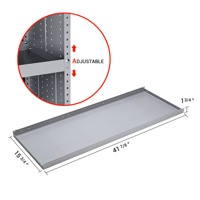 AA Products Model P-SH-6204-Tray for SH-6204(42" W * 62" H) Shelf Unit Shelf Accessories Grey (P-SH-6204-Tray)