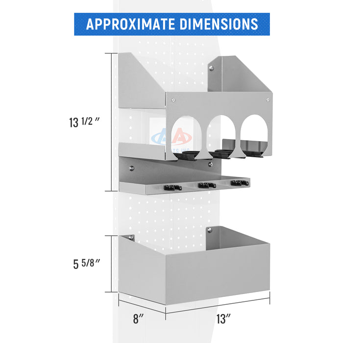 AA Products P-SH-Power Tool Organizer Wall Mount Designed for 13''D Van Shelving Storage, Three Layer 13" W Steel Power Tool Charging Station Organizer(P-SH-PTO-13)