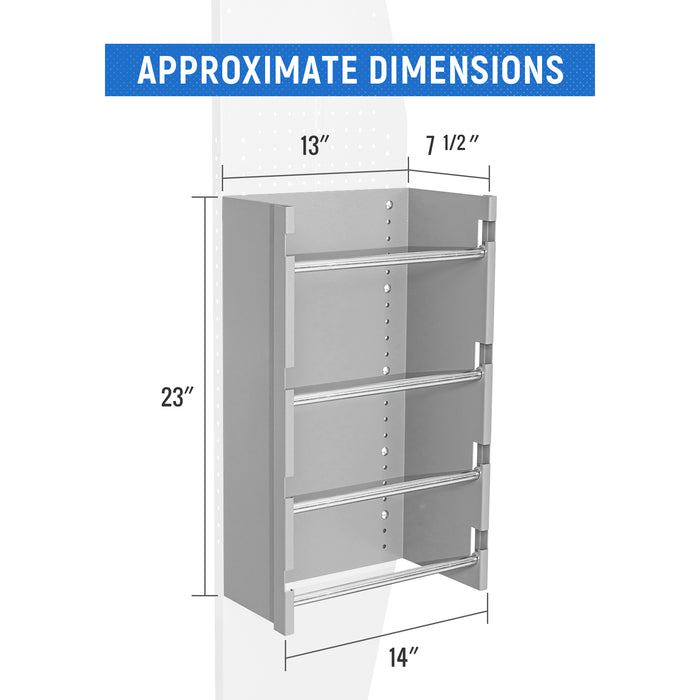 AA Products P-SH-Wire Reel Holder -13" Wide 4 Rods Wire Spool Rack Designed for 13"D AA Van Shelving (P-SH-WRH-13)