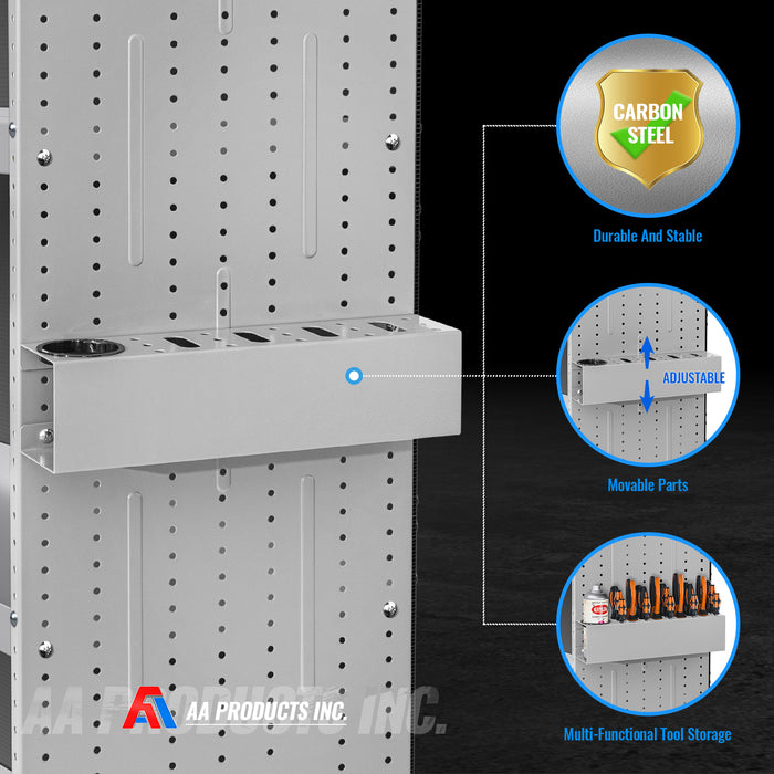 AA Products P-SH-Screwdriver Rack 16"W Steel Tool Holder Rack Designed for 16'' D Van Shelving Storage Rack to Storage Screwdriver, Pliers and Spray Can (P-SH-SDR-16)