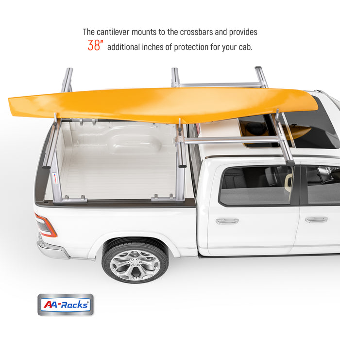 AA-Racks Adjustable Aluminum Pickup Truck Ladder Racks with Cantilever Extension - (APX25-E) - 2 Packages