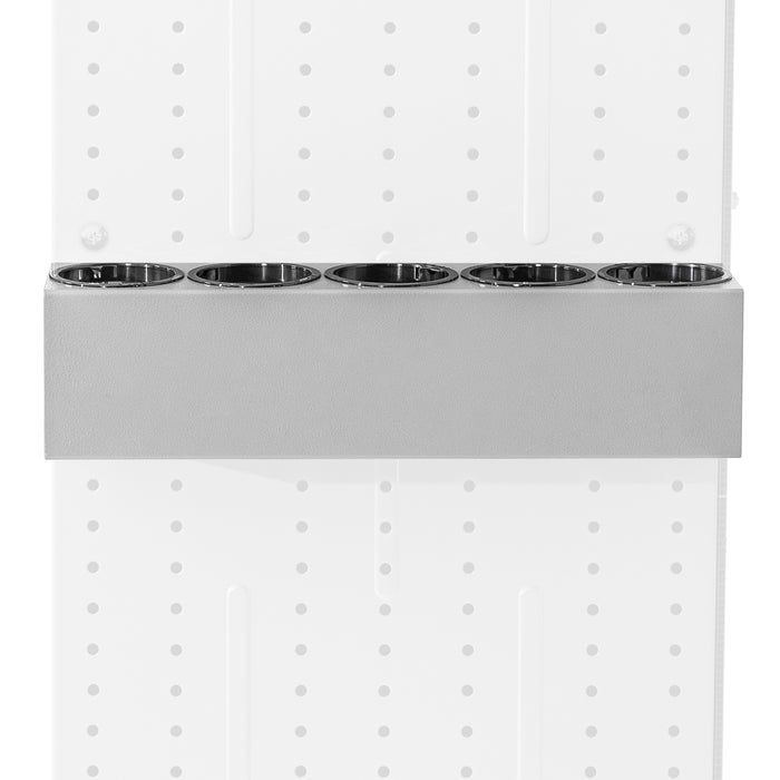 AA Products P-SH-Spray Can Rack 5 Bottle Spray Can Holder Wall-Mounted Rack, Steel Aerosol Can Rack Design for 16" D Van Shelving for Garage and Workspace -Silver (P-SH-SCR-16)