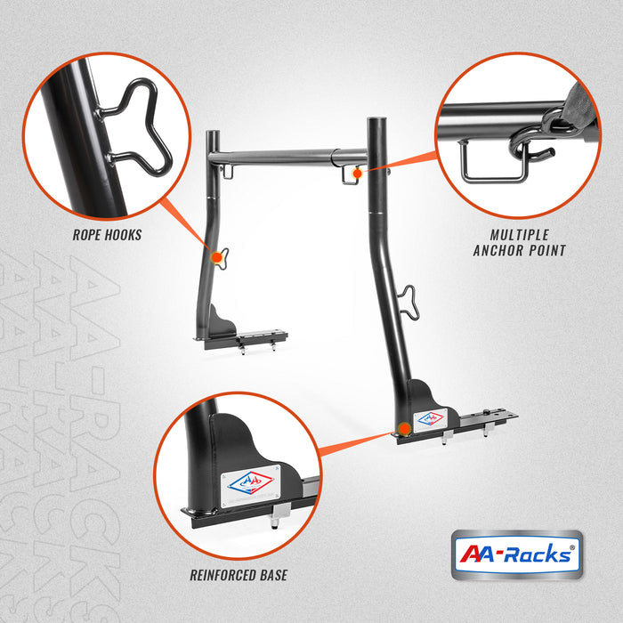 AA-Racks Model X31-J Truck Ladder Rack 800Ibs Capacity with (8) Non-Drilling Z-Clamps Extendable Steel Pick-Up Truck Bed Ladder Rack Two-bar Set (X31-J)